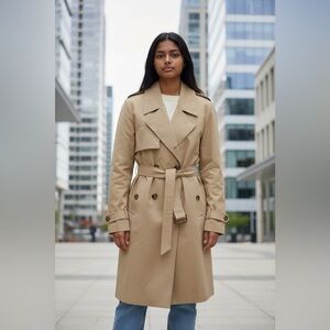 The Drop-Ladies 2XL Beige Trench Coat